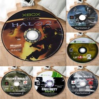 Halo 2 Xbox Live Round Area Rug Lightweight for Bedroom Living Room Game Decor Easter Hanukkah Made Stripes Plaid Decoration
