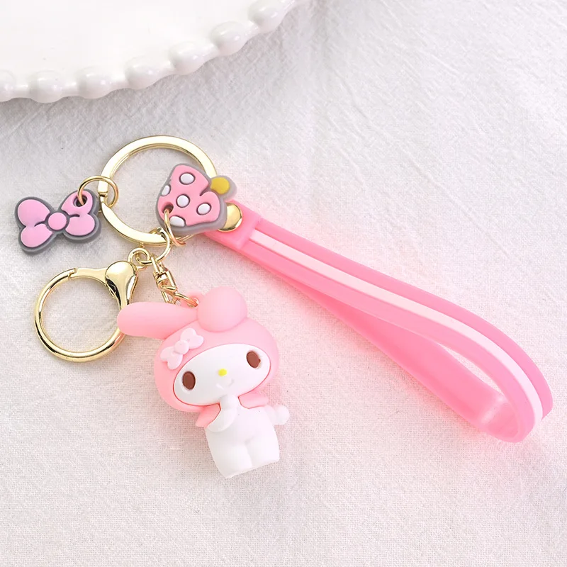 2025 Sanrio  Key Ring Kawaii Kuromi Hello Kitty Bag Pendant Children's Birthday Gift Couple's Cute Cartoon Car Ornament