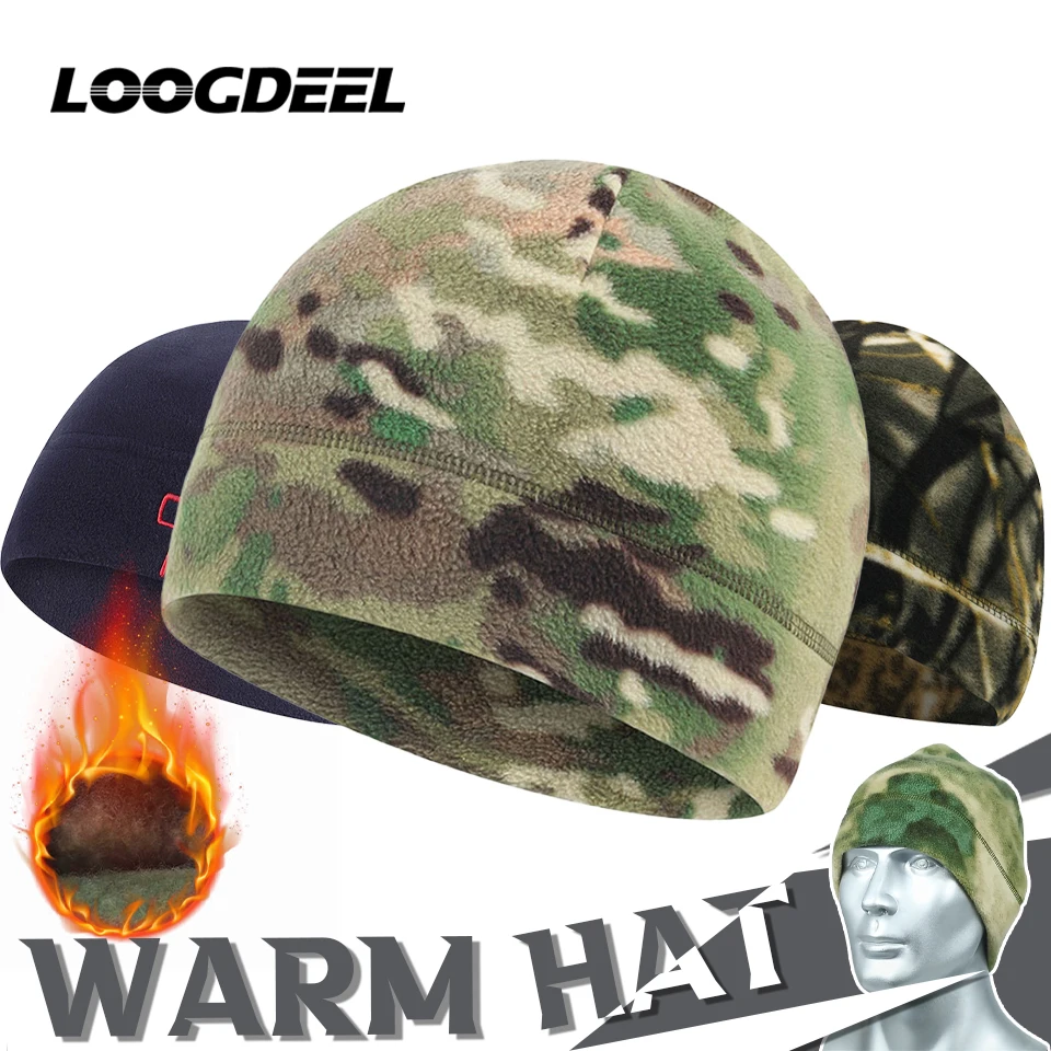 LOOGDEEL Windproof Fleece Warm Cap Winter Men Women Cycling Skiing Hat Mountaineering Bicycle Motorcycle Thermal Headwear