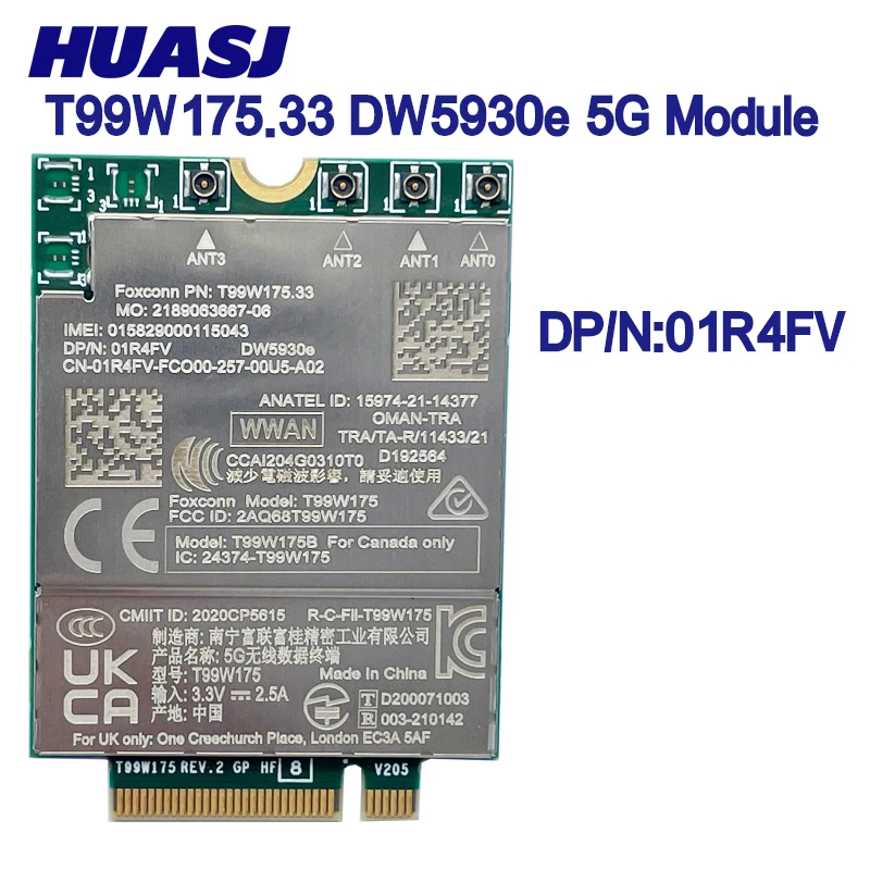 T99W175.33 DW5930e X55 5G Module DP/N 01R4FV For Dell Laptop Latitude 5430 7330 7430 7760 9420 9520