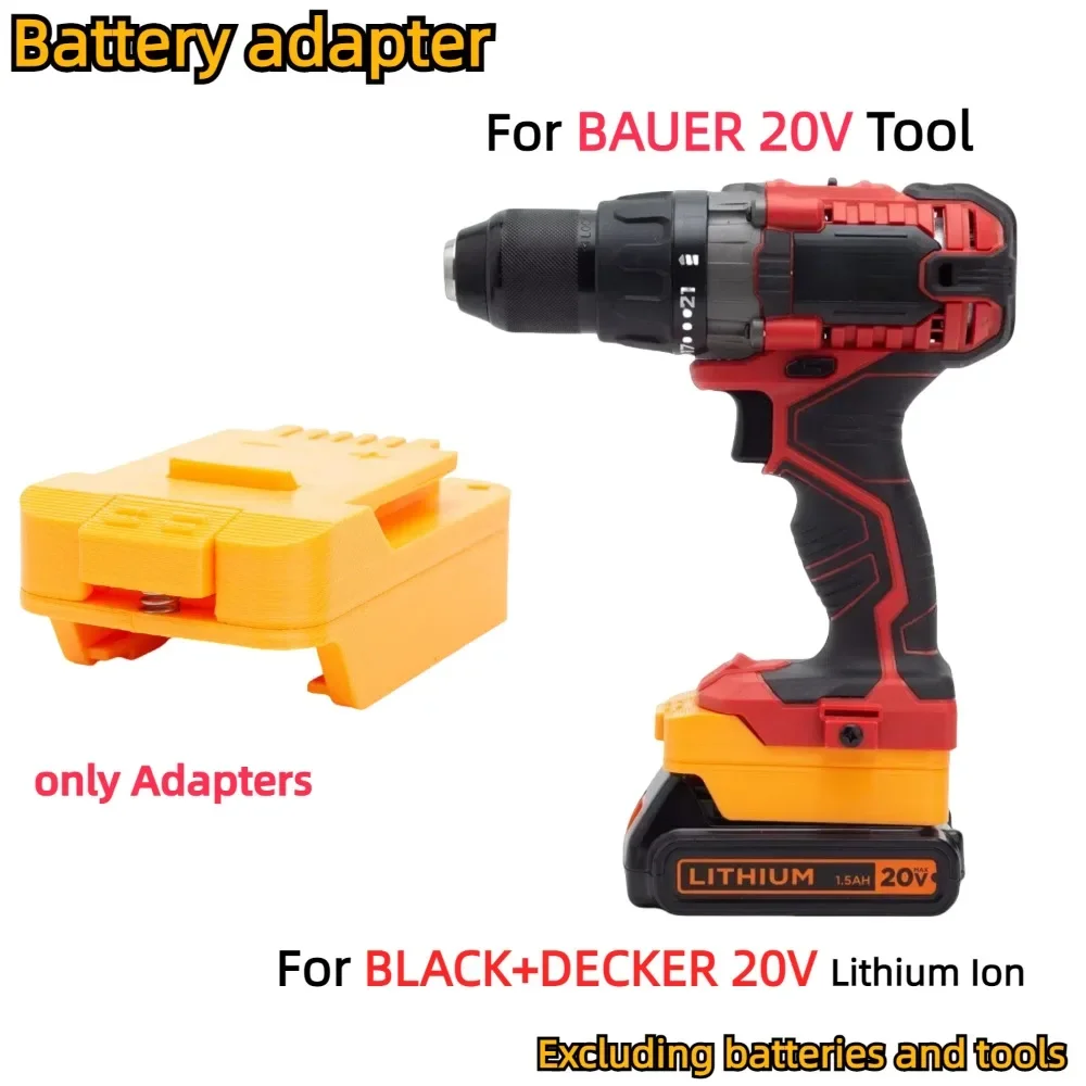 

Для BLACK + DECKER 20 В литий-ионный для BAUER 20 В аккумуляторные дрели, аксессуары, адаптер/преобразователь аккумулятора (только адаптер)