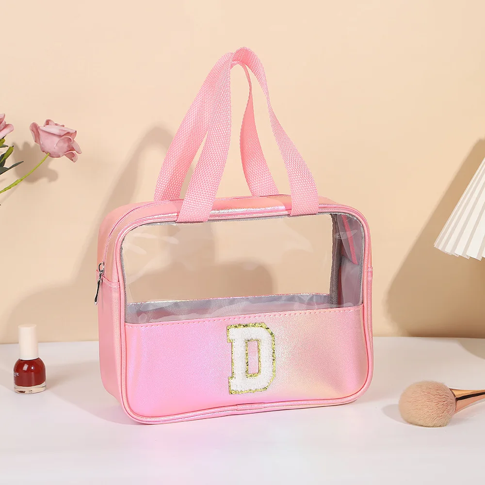 PU Leather Women Travel Storage Cosmetic Bag Portable Travel Makeup Organizer Bag Waterproof Washbag Transparent Cosmetic Case