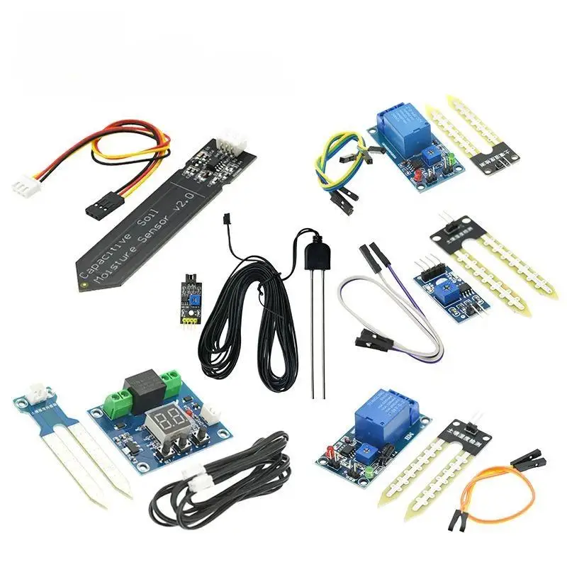 Capacitive Soil Moisture Sensor Kit With Relay Module For DIY Gardening Moisture Detection