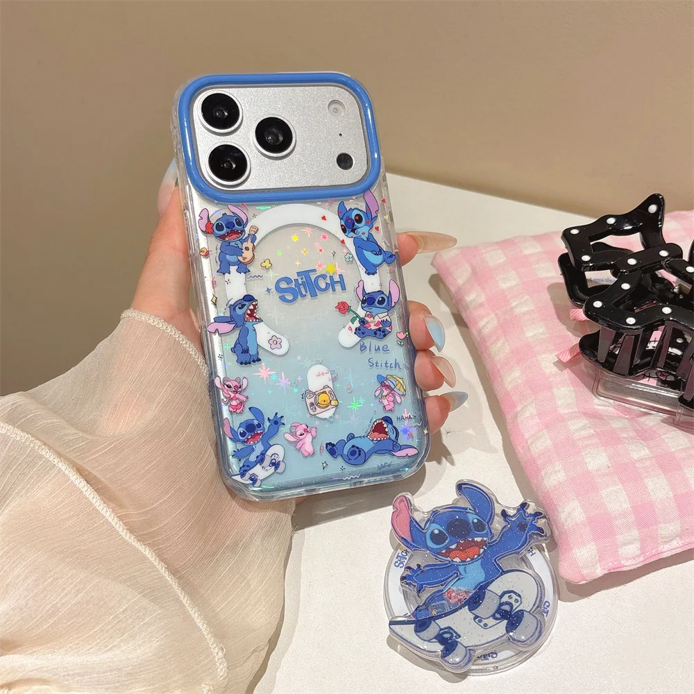Zabawne, kreskówkowe etui magnetyczne na telefon iPhone 16 Pro Max 15 14 13 17 Pro z uchwytem Magsafe i łańcuszkiem, urocze, odporne na wstrząsy. — zdjęcie produktu 3
