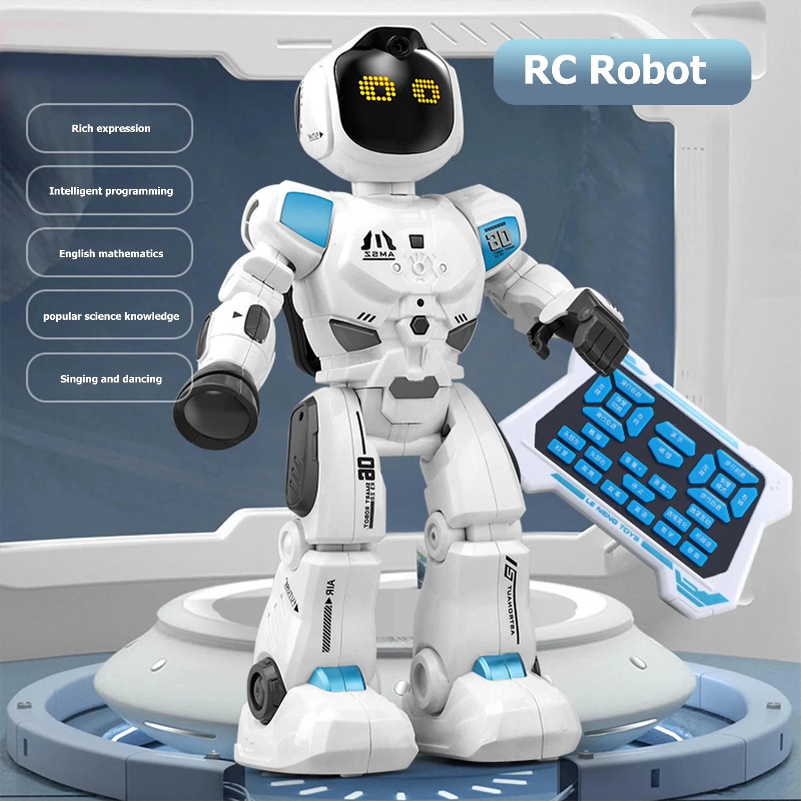 New Remote Control Robot Large-Capacity Battery Intelligent Programming Singing And Dancing Touch Function With LED Light