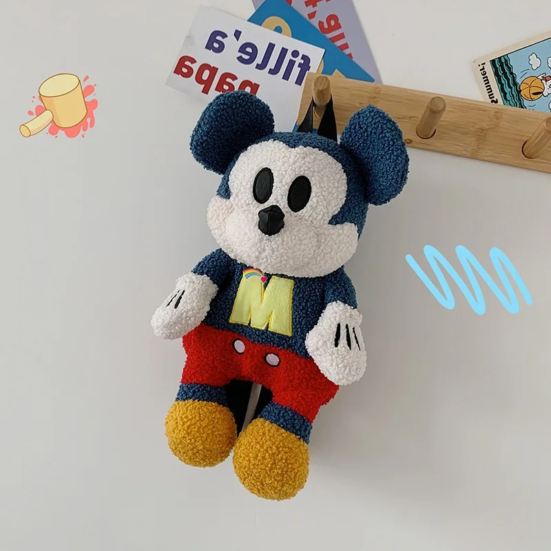 MINISO Disney pluszowa torba dziewczynka 2023 wiosna i lato nowy lalki z kreskówek plecak dla dzieci dziewczyna uroczy plecak Mickey pluszowa torba