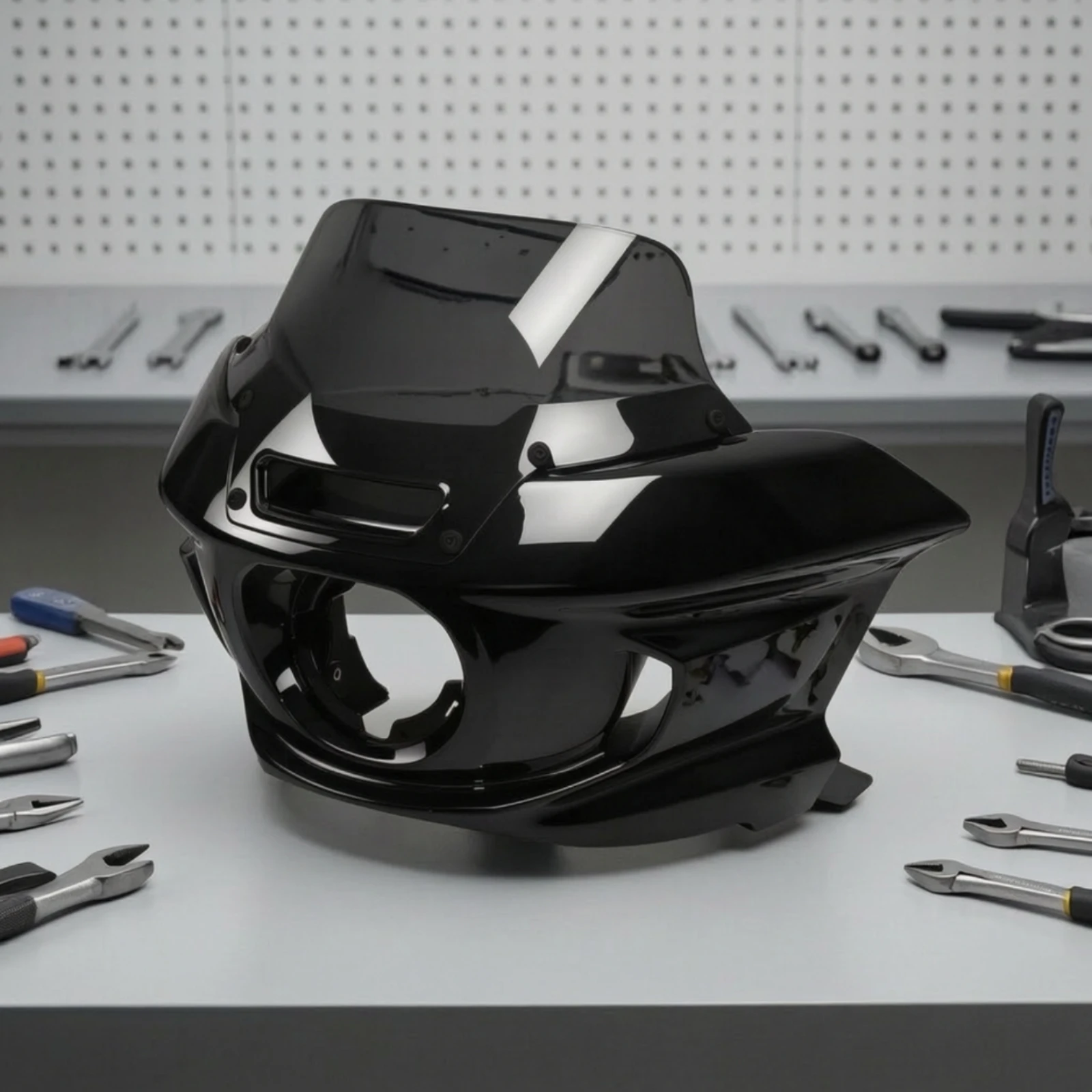 Headlight Fairing with Windshield Touring-Style Headlight Fairing Motorcycle Part Sleek Sturdy for Street Cruiser Upgrade