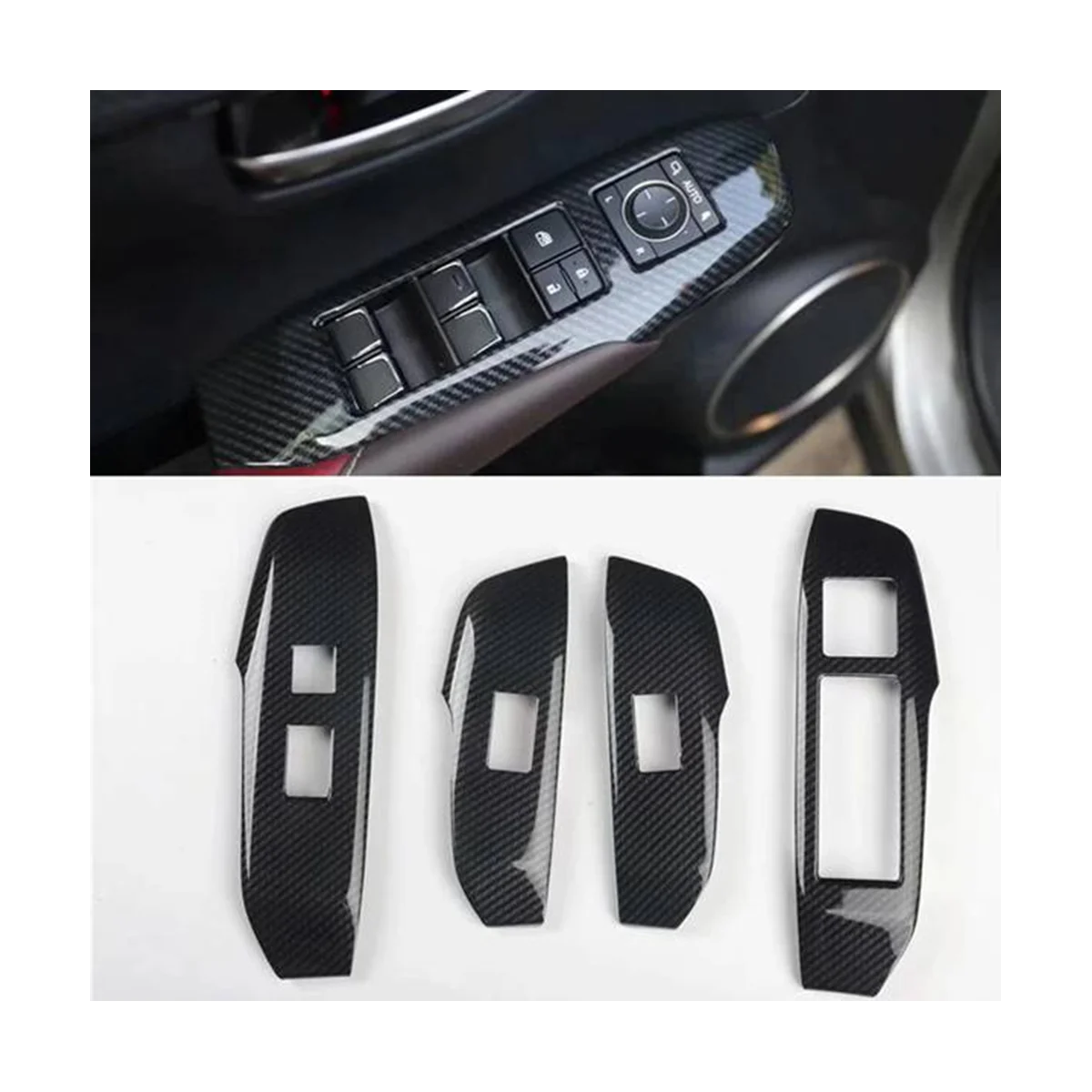 4PCS Car Window Switch Panel Adjust Cover Trim Stickers Window Button Decoration for LEXUS NX 300H 200T LHD C