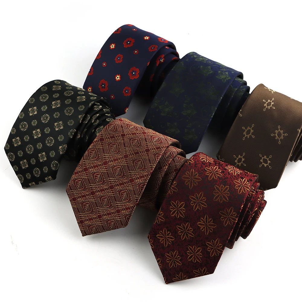 Preciosa corbata de poliéster con diseño de plumas marrones y perro rojo para hombre, accesorio decorativo para camisa, traje, fiesta de boda, uso diario