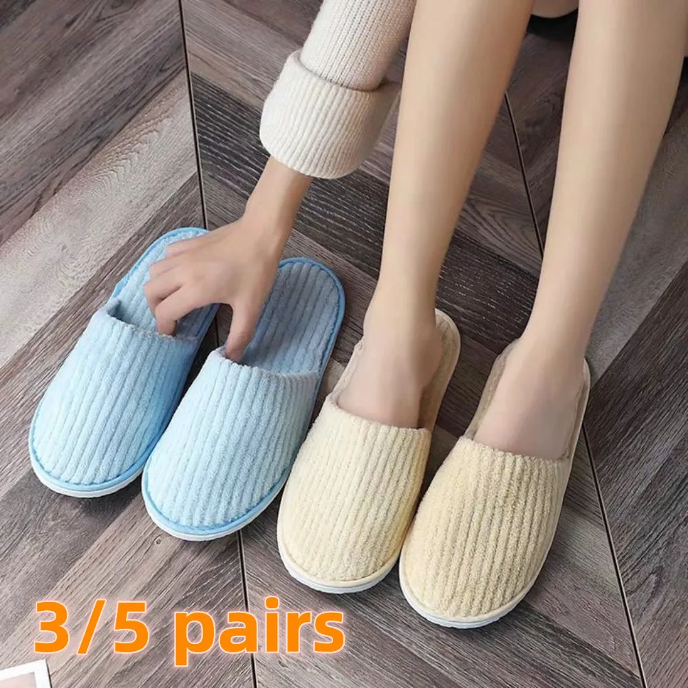 S Disposable Slipper 3/5Pairs High-Quality Closed Toe Home Guest Hospitality Shoes For Men And Women Bathroom Anti-slip Shoes