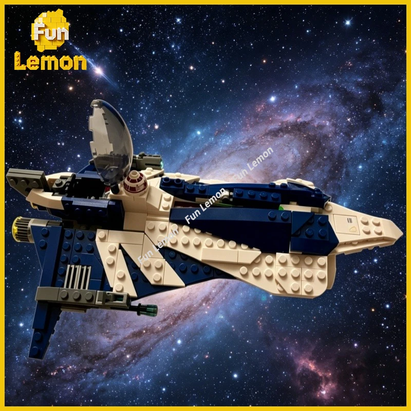 

268pcs Sci-Fi Fighter Aircraft MOC Building Blocks Model Tabletop Display Ornament