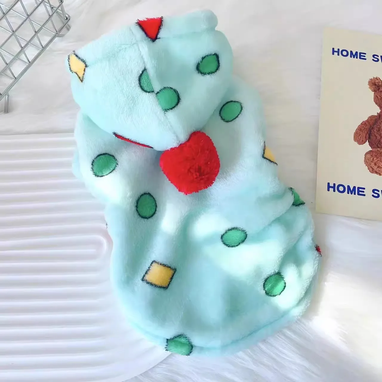 Флисовая пижама, одежда для маленьких и средних собак, зеленая толстовка с капюшоном для домашних животных, осенне-зимние пижамные костюмы, XS 3XL, французский бульдог, йоркшир