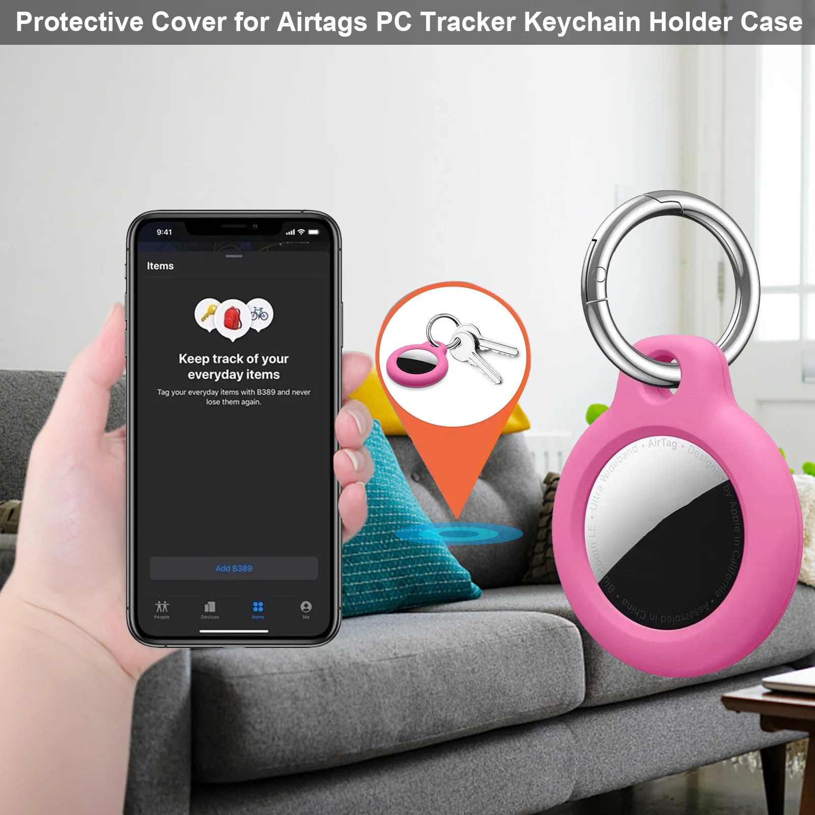 حامي غطاء سلسلة المفاتيح ForAirTags للصدمات المضادة للخدش المضادة للسقوط واقية حامل مفتاح العلامات الهواء قذيفة
