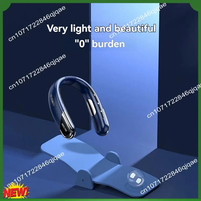

A48I Mute Portable USB Neck Fan 2400Mah Bladeless Cooling Neck Fan LED Digital Display 5Th Gear Wind Electric Fans