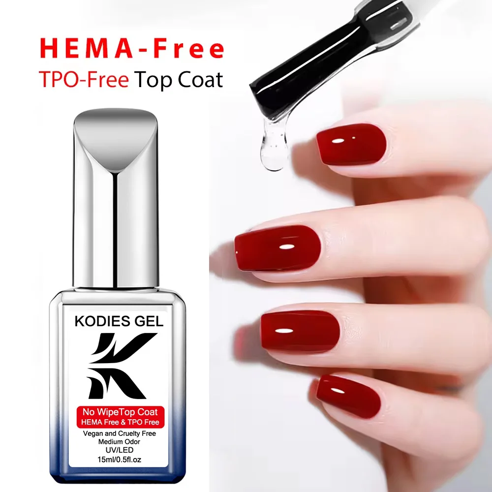 โคดี้ส์ เจล ทีพีโอ ฟรี ท็อปโค้ท ซุปเปอร์ ไชน์ เจล ยาทาเล็บ ปราศจากสาร HEMA เจลยูวีแบบกึ่งถาวร อุปกรณ์ทำเล็บ สำหรับตกแต่งเล็บ
