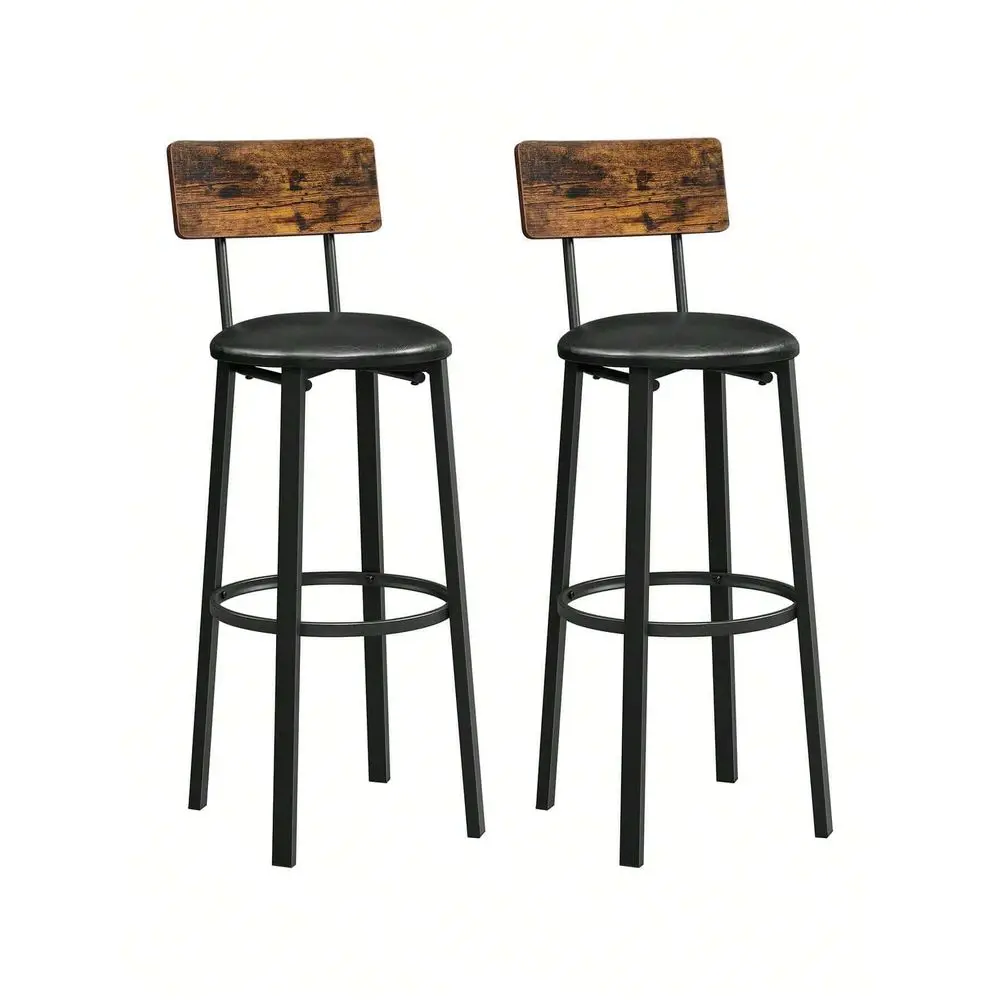 

Bar Stools Sillas Para Barra AltaBar Stools, Set Of 2 PU Holstered Breakfast Stools, 29.7 Inches Barstools With Back And Footres