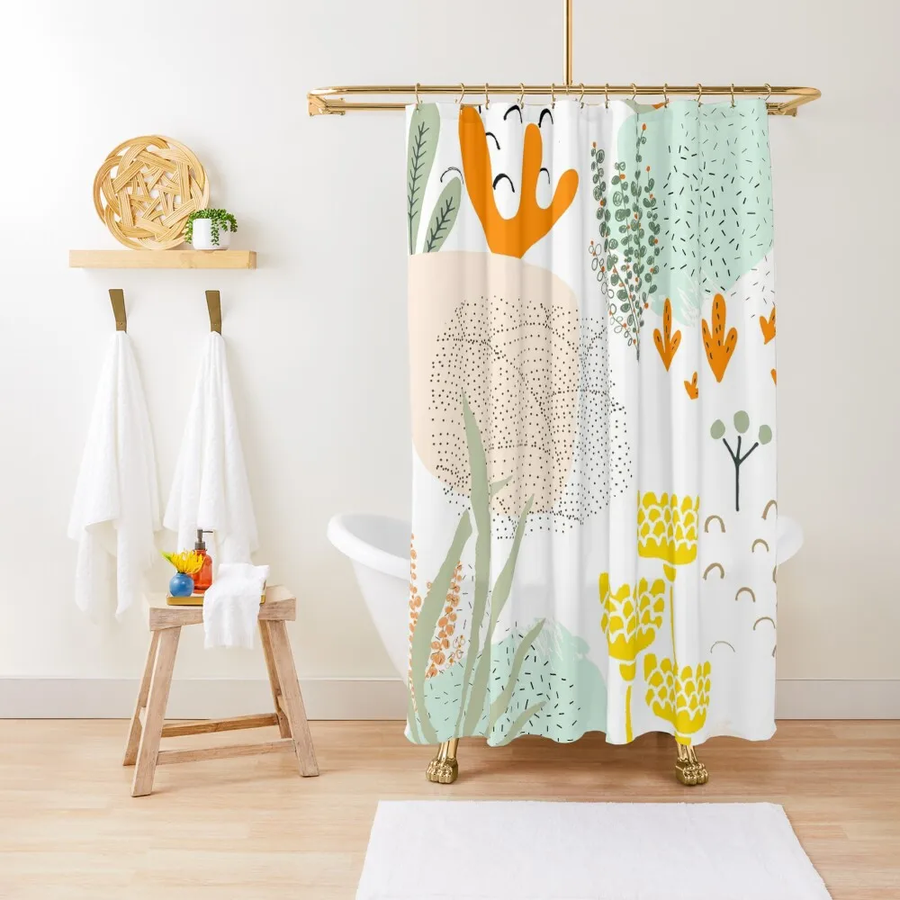 

Meadow muse - warm Shower Curtain Modern Accessory Bathrooms Shower Set For Bathroom Bathroom Deco Curtain