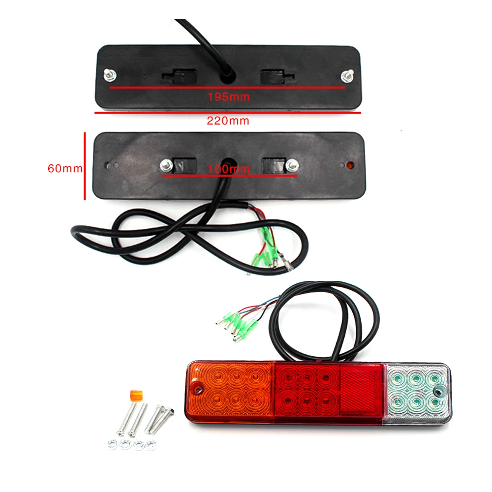 2Pcs Trailer Tail Light Tractor Rear Light 12V - 80V LED Forklift Lamp 24V 36V 48V Turn Signal Brake Reverse Lamp