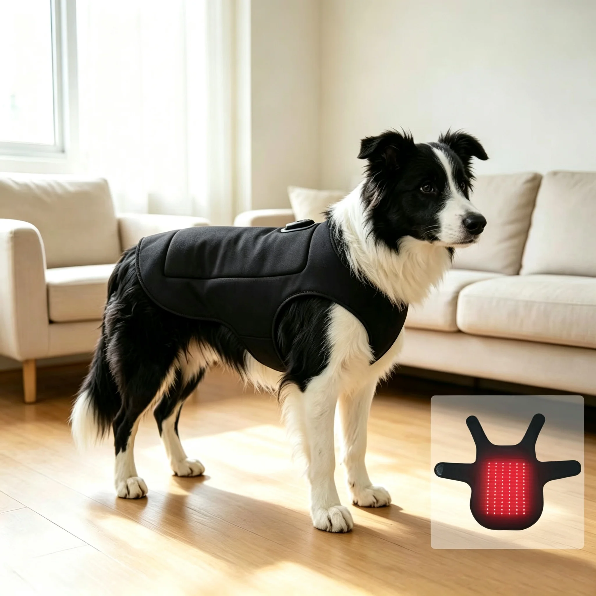 New Red Light Therapy Belt for Dogs Pet Body,660nm & 850nm Infrared Light Therapy Wearable Pad LED for Pet Cat&Dog Back