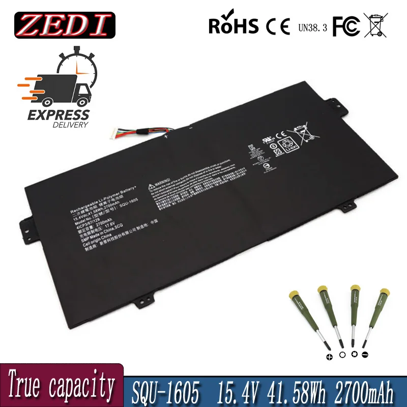 ZEDI SQU-1605 15.4V 41.58WH/2700mAh Laptop battery For ACER Swift 7 S7-371 SF713-51 For Acer Spin 7 SP714-51 41CP3/67/129