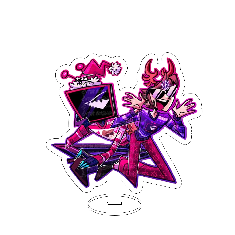 Voor Hazbin Hotel Husk Alastor Vox Lucifer Valentino 15CM Acryl Stand Anime Leuke Desktop Ornament Vrienden Festival Gift