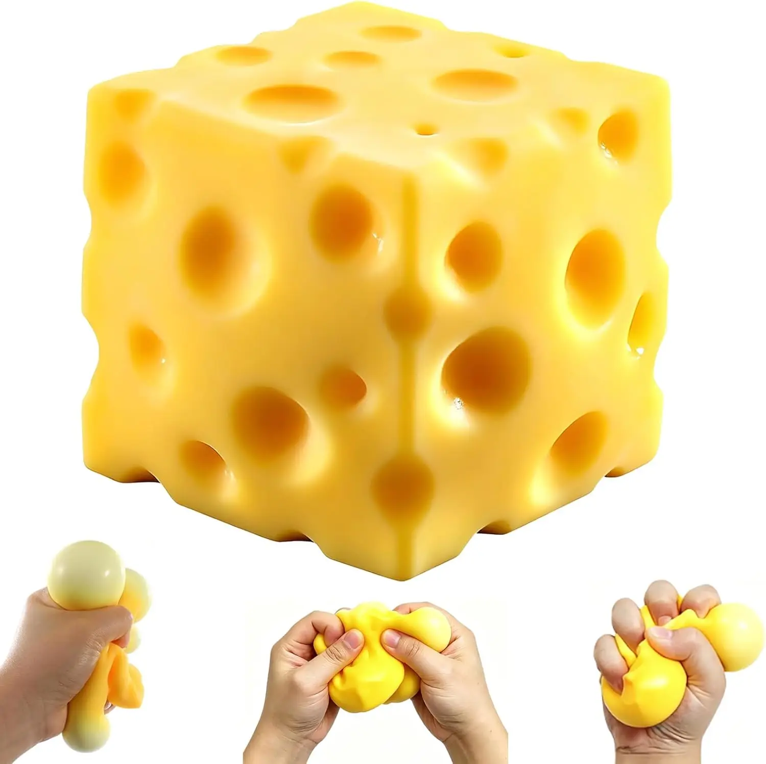 5CM Cheese Squeeze Toy Extra Large Size Cheese Squishy Fidget Toys Slow Rebound Shapeable Venting Ball for Adults Gifts 2026 New