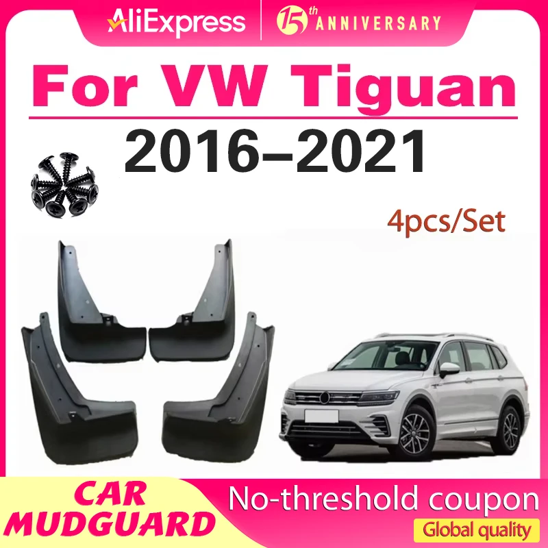 Mud-Flap for Volkswagen VW Tiguan R-line L-phev Fender MudGuard Splash Flap Mudguards Mud Flap auto Accessories Car Fender 4 PCS