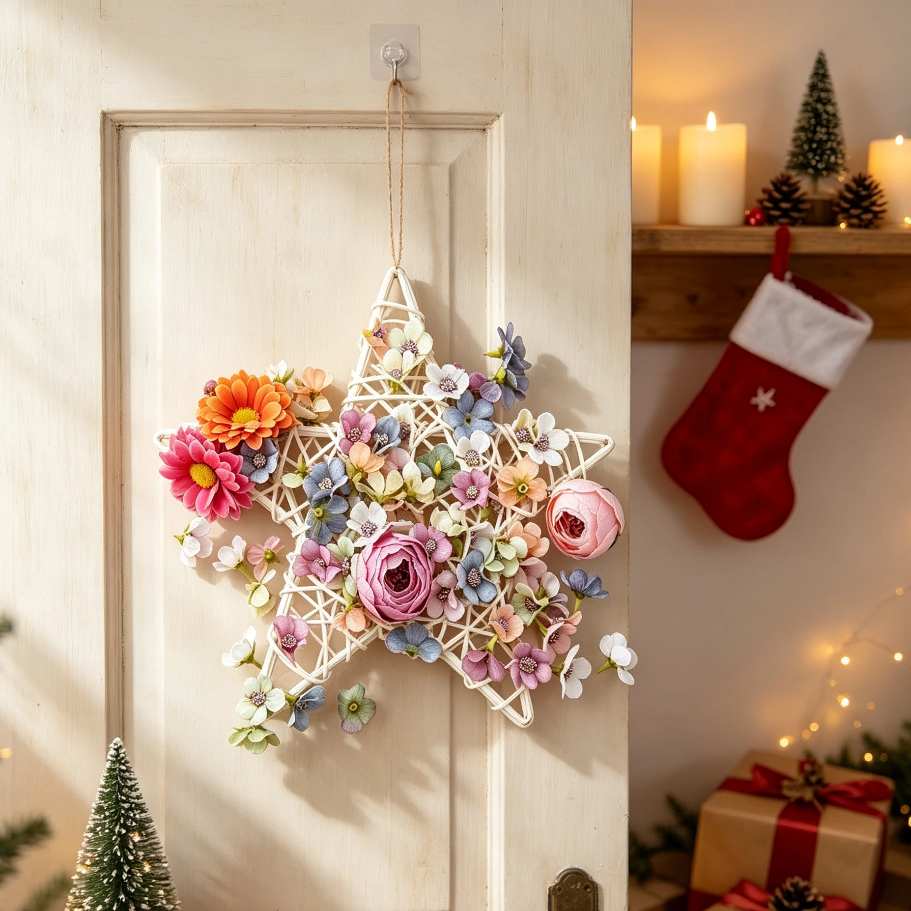 10/15/20cm Rattan-Stern Künstliche Blumen Weihnachten Halloween Dekoration Heim Zimmer Tisch DIY Handgemachter Türhänger Hochzeit Wandgeschenk – Detail 2