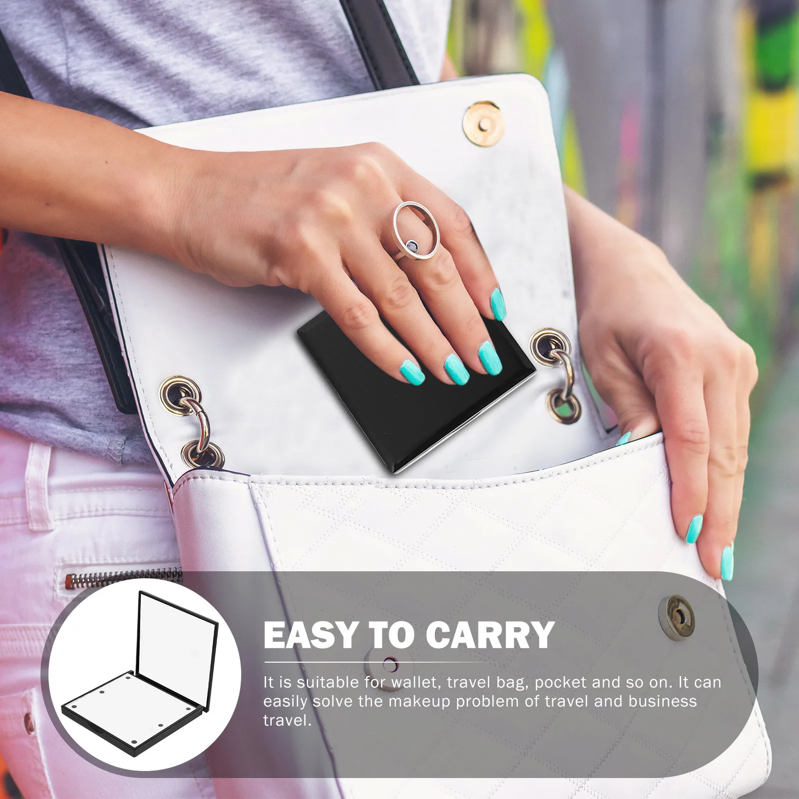 Miroir de maquillage LED Portable, pliable, Compact, simulation de lumière naturelle pour le contrôle