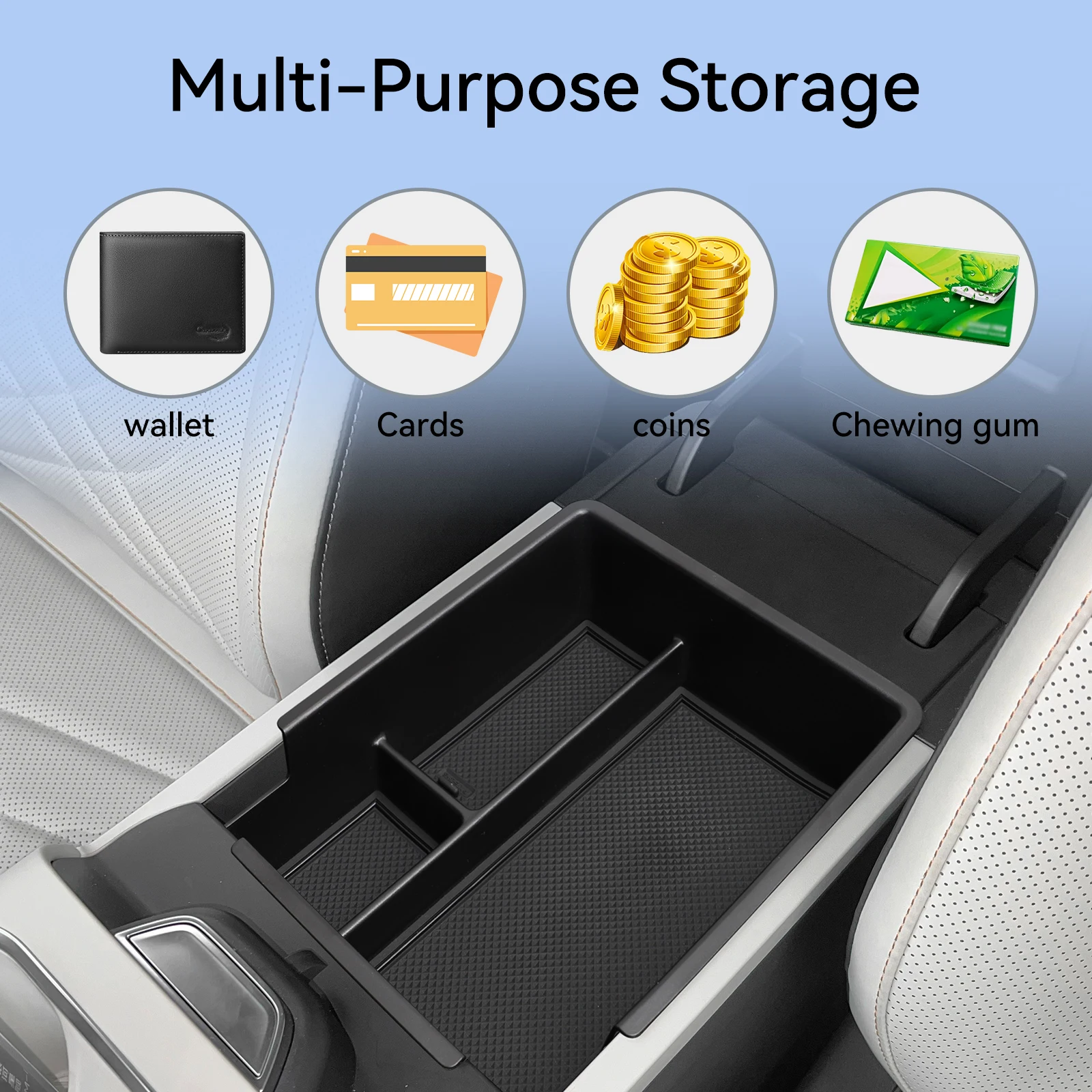 Smabee Linkslenker für Geely EX5 EM-i 2025 2026 (Nicht für EV geeignet) Mittelarmlehnen-Aufbewahrungsbox ABS-Ablage Organizer Zubehör zur Ordnung – Detail 6