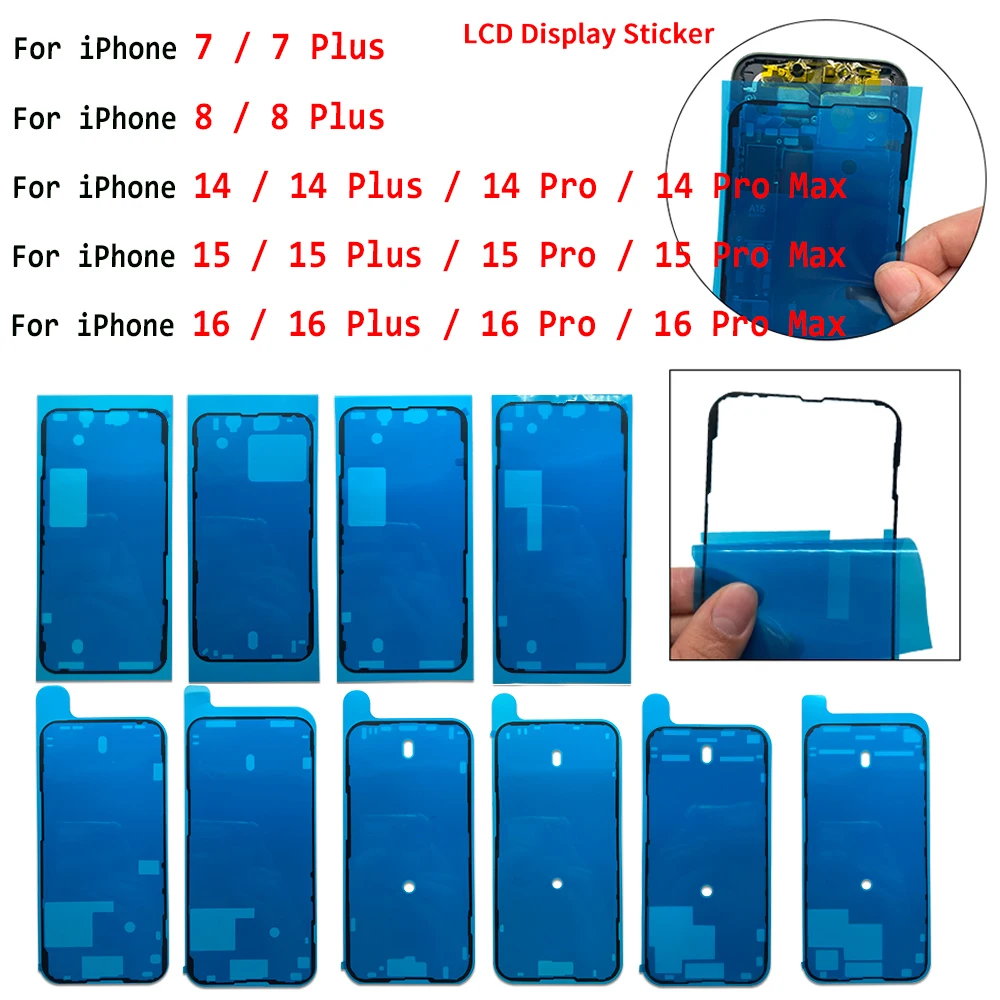 

NEW Waterproof Sticker For IPhone 14 15 16 Pro Max 7 Plus 8 Plus 16 3M Adhesive LCD Screen Frame Seal Glue Tape Repair Parts