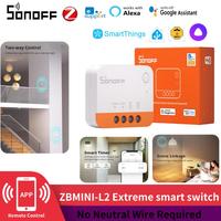 SONOFF ZBMINI-L2 Extreme Zigbee Smart Switch Alice Alexa Home Assistant Zigbee 2MQTT Smartthings HUB No Neutral Wire Required