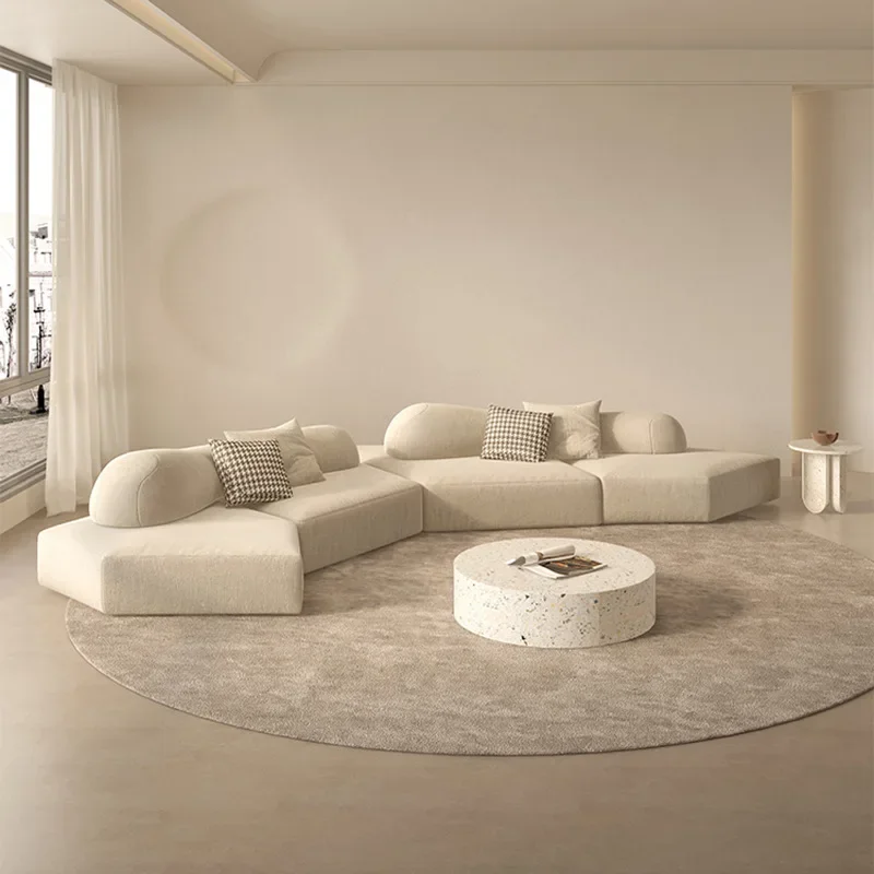 Large apartment rock sofa special-shaped fabric, Italian minimalist creative simplicity