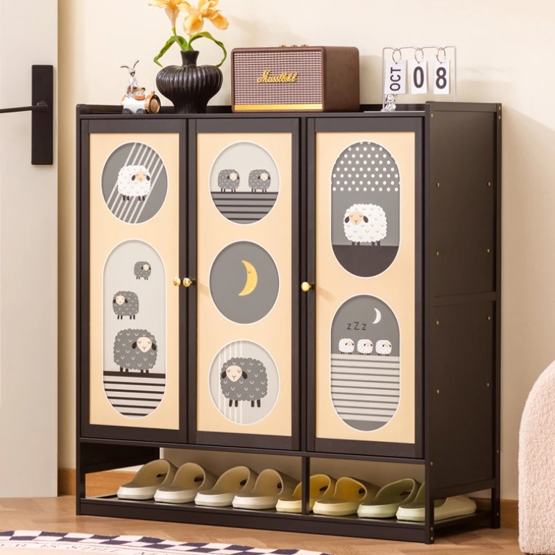 

Шкаф для обуви, многоярусная бамбуковая полка для обуви, пылезащитный шкаф для хранения в гостиной, шкаф для обуви у входа.