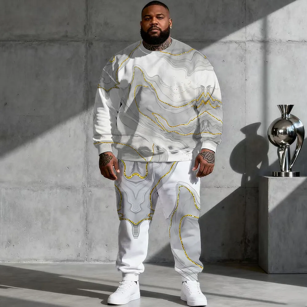 

Комплект мужской толстовки больших размеров S-9xl: градиентная текстура — мягкий шикарный материал из 2 предметов, теплая ткань, гладкий узор с эффектом омбре для парней