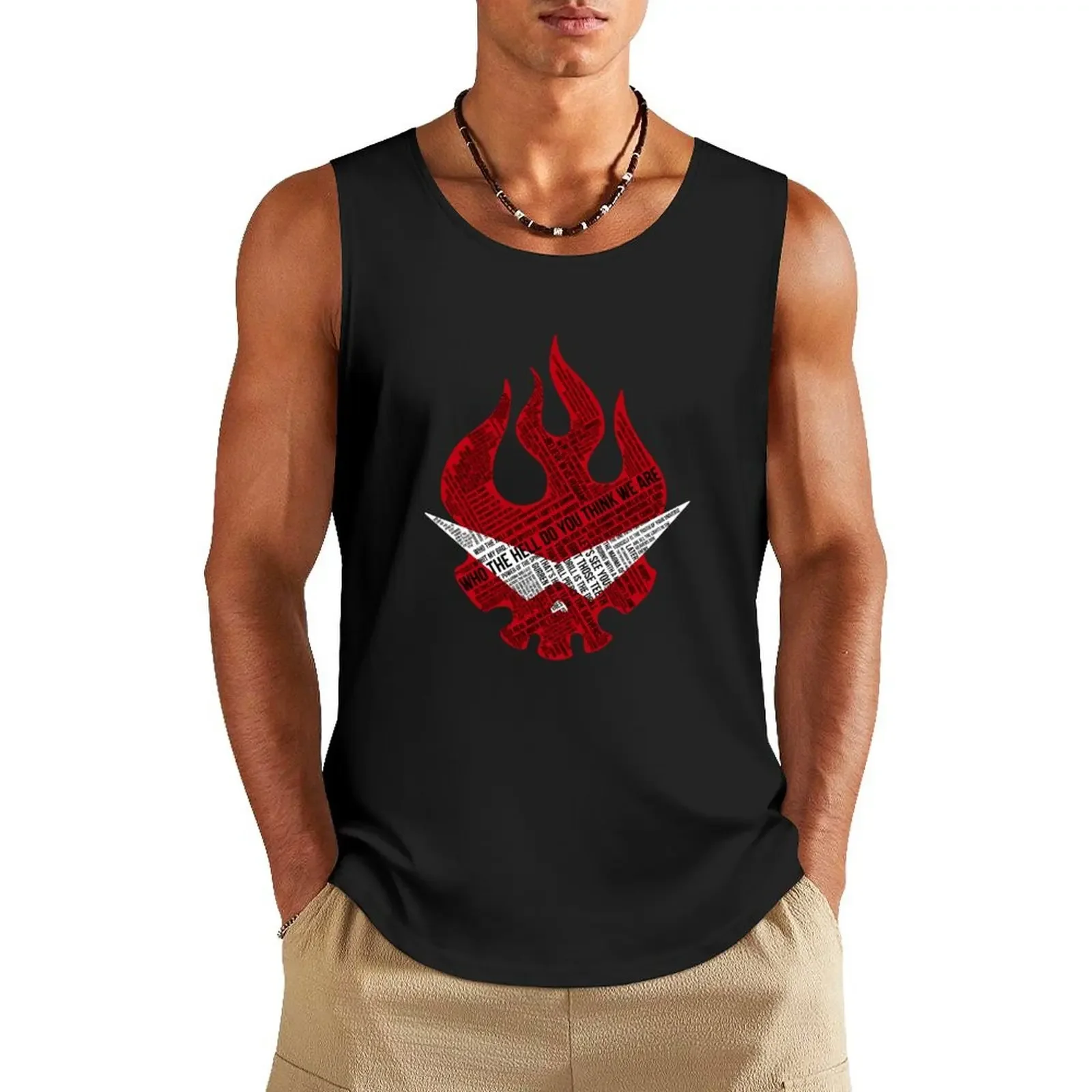 Gurren Lagann typography Tank Top vest men gym clothes man men gym clothing clothes for men Tank Top