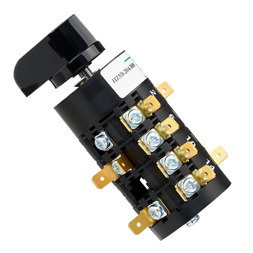 Flame Retardant Rotary Cam Switch HZ5B-20/4 Supporting 7 Gear Positions and 4 Independent Sections for Industrial Applications