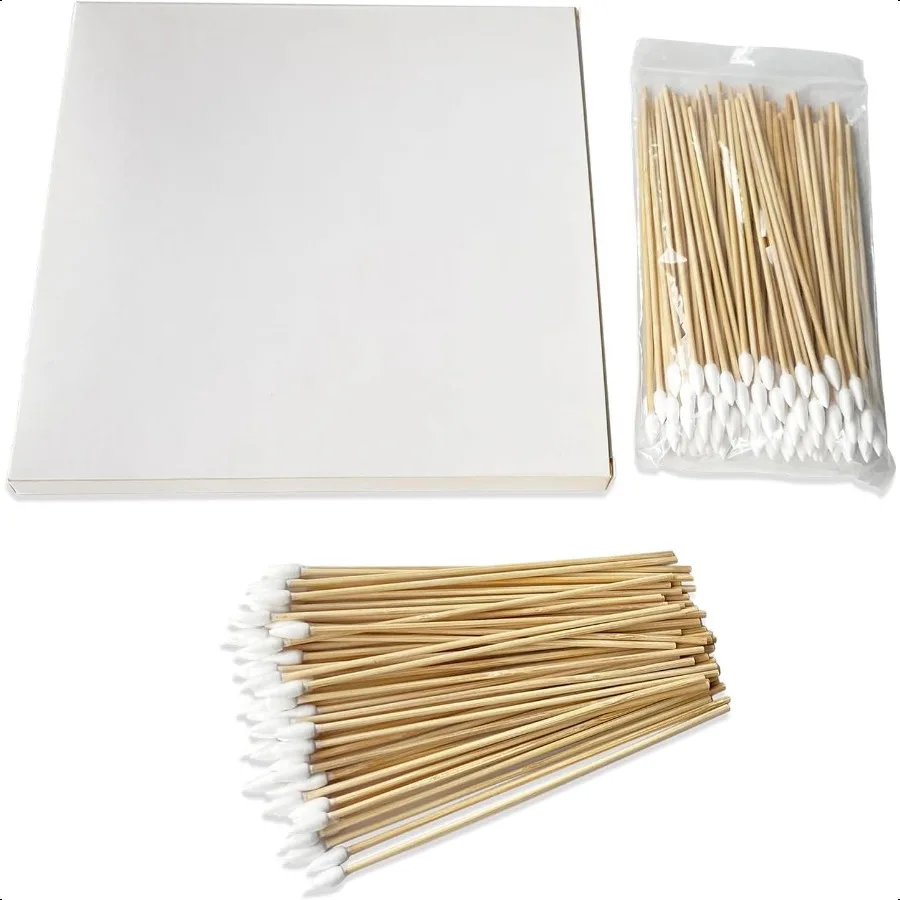 500 200 قطعة مسحات تنظيف المسدس 6 بوصة مسحات قطنية طويلة خالية من الوبر مسحات بندقية عالية الامتصاص لتطبيق تنظيف المسدس الدقيق