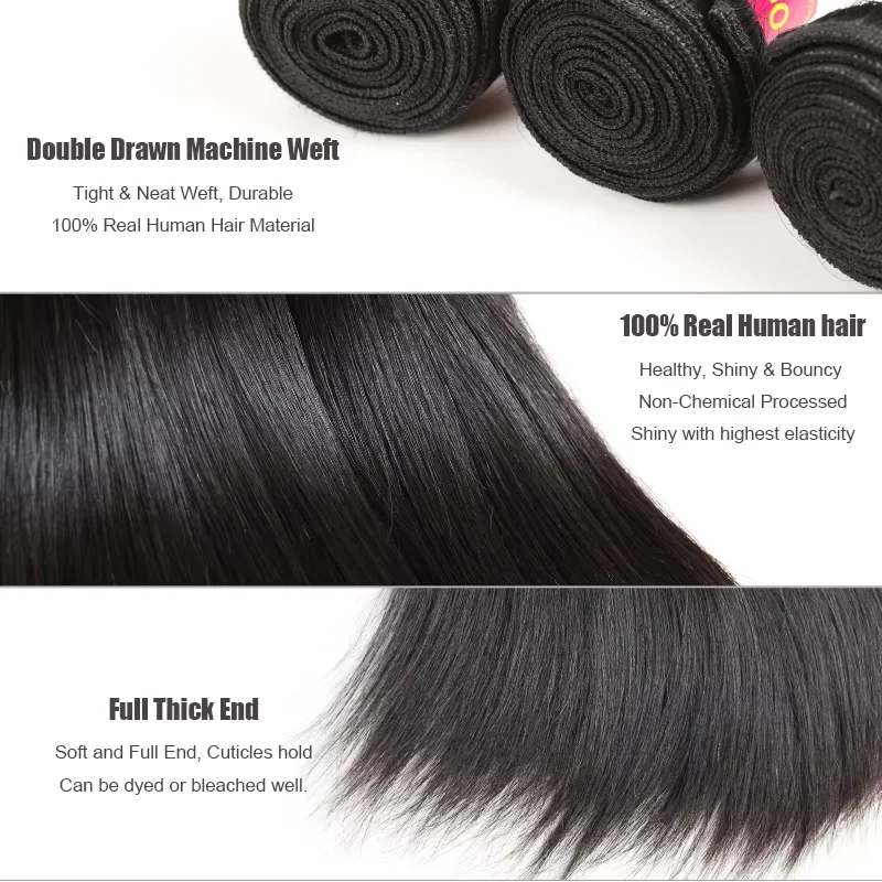 Ali Queen Hair Brazilian Straight Hair Weave Bundles 10