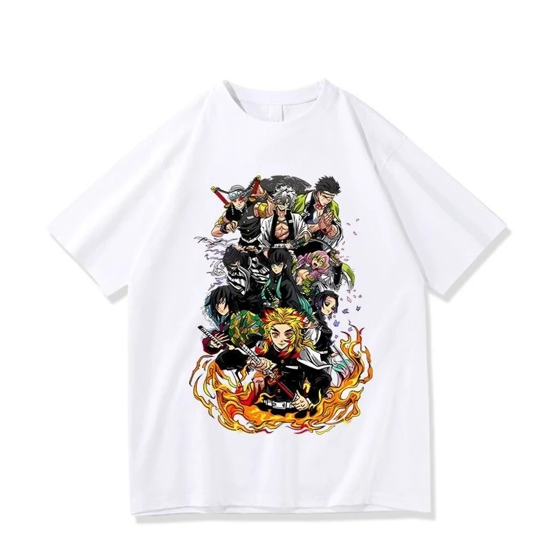 Ghost Extermination Blade Post korte mouw bedrukt T-shirt Anime perifere vlinder Forbearance kleding zomer los T-shirt