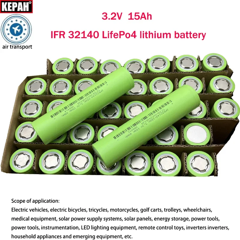 3.2V 15Ah IFR 32140 LifePo4 can be assembled battery DIY 12V 24V 36V 48V electric bicycles,tricycles, motorcycle，scooter，E-car