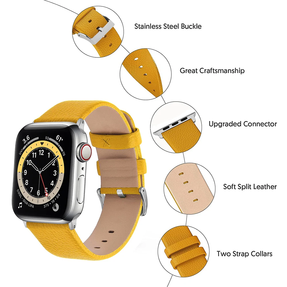 حزام من الجلد ل أبل ووتش الفرقة 49 مللي متر 41 مللي متر 45 مللي متر 40 مللي متر 44 مللي متر 38/42 مللي متر كوريا IWatch سلسلة 8 7 6 SE 5 4 استبدال جدا سوار