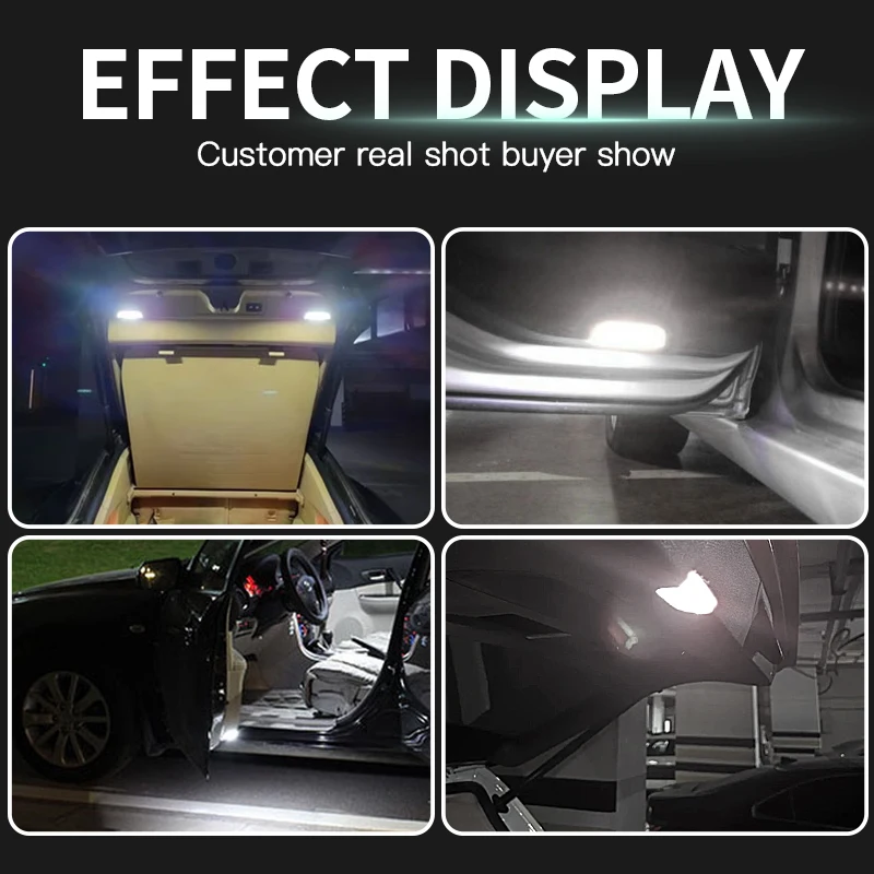 2PCS For Cayenne Macan Palamera Touareg LED trunk cover light Rear door floor light warning light 600k White 12v