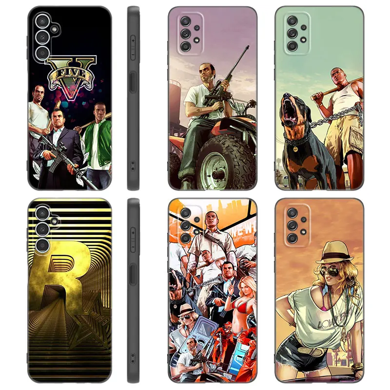 Rockstar Gta 5 Phone Case For Samsung A13 A22 A24 A32 4G A14 A23 A25 A34 A52S A53 A54 A73 5G A11 A12 A31 A33 A50 A51 A70 A71 A72