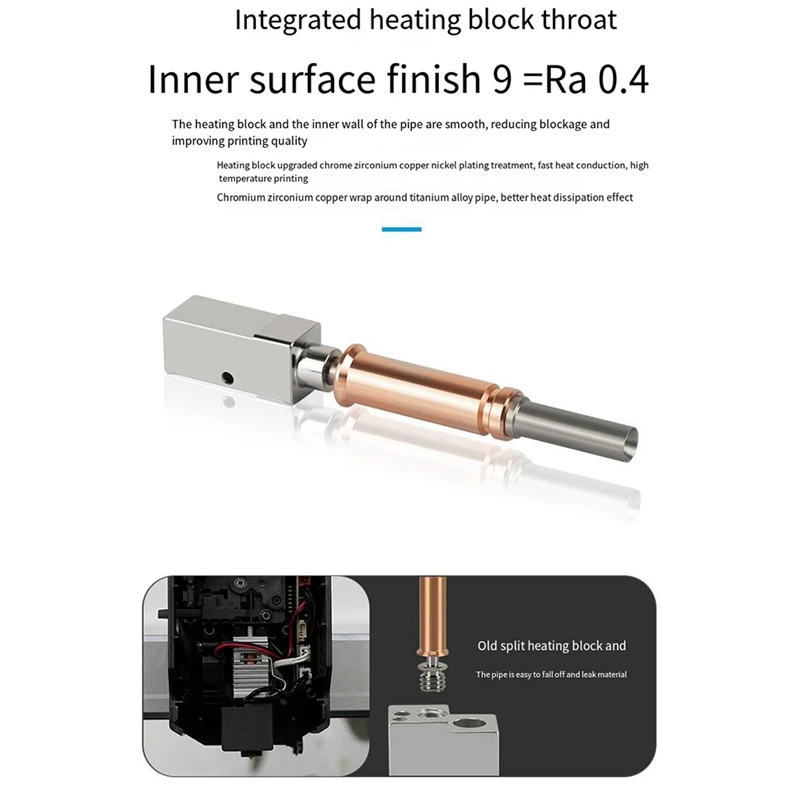 Kit hotend atualizado para anycubic kobra 3 bi metal heatbreak hot end 24v 60w tubo de aquecimento termistor
