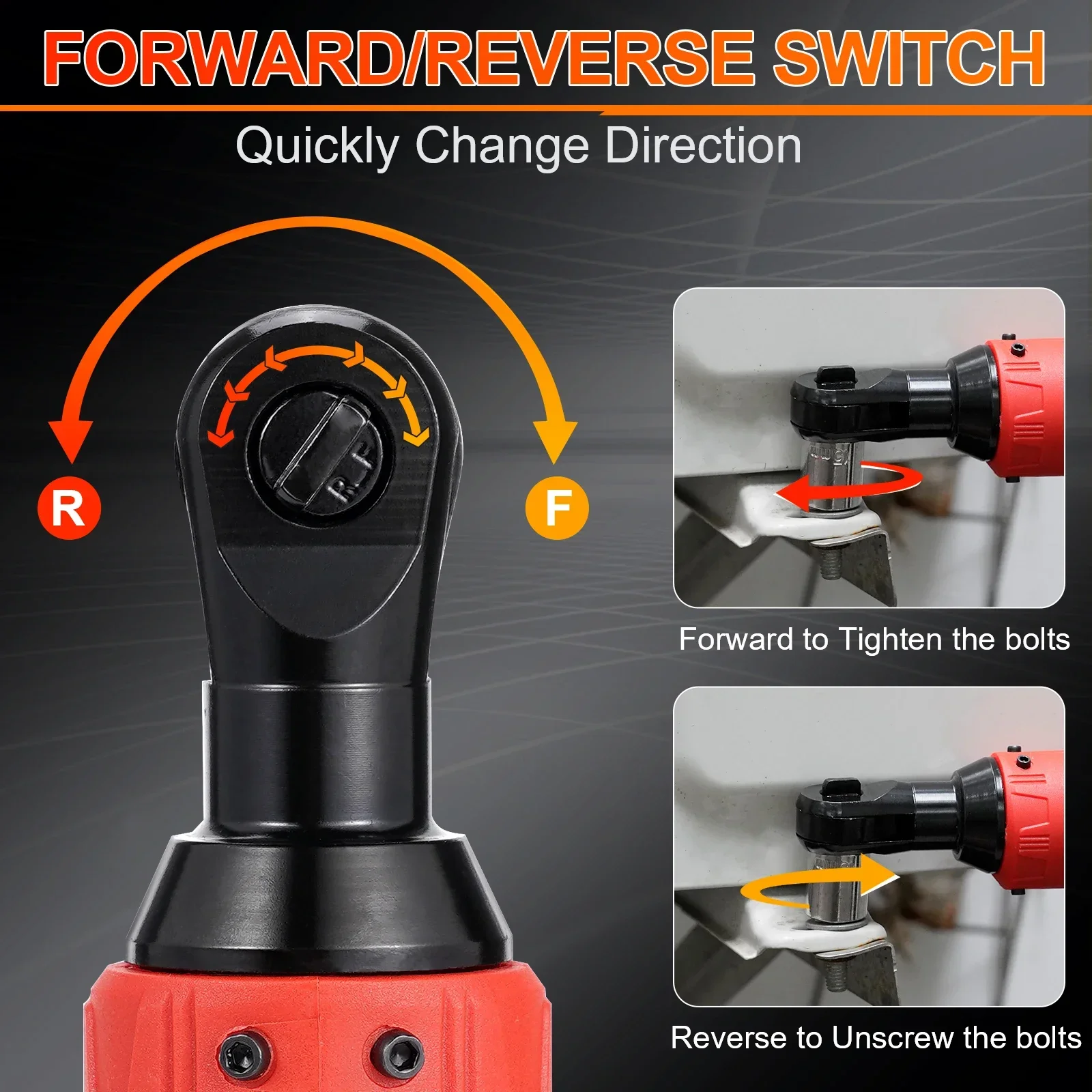 

3/8" 12v Right Angle Ratchet Wrench Removal Screws Electric Cordless Ratchet Wrenches KitLithium Power Car Repair Tools