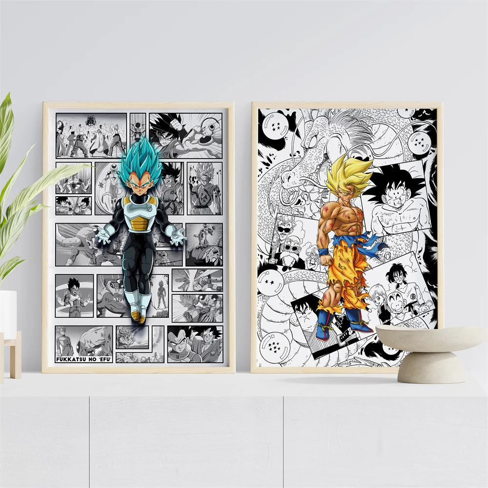 

Canvas Poster Dragon Ball Vegeta Son Goku Modern Home Painting High Quality Art Friends Gifts Decorative Comic Pictures