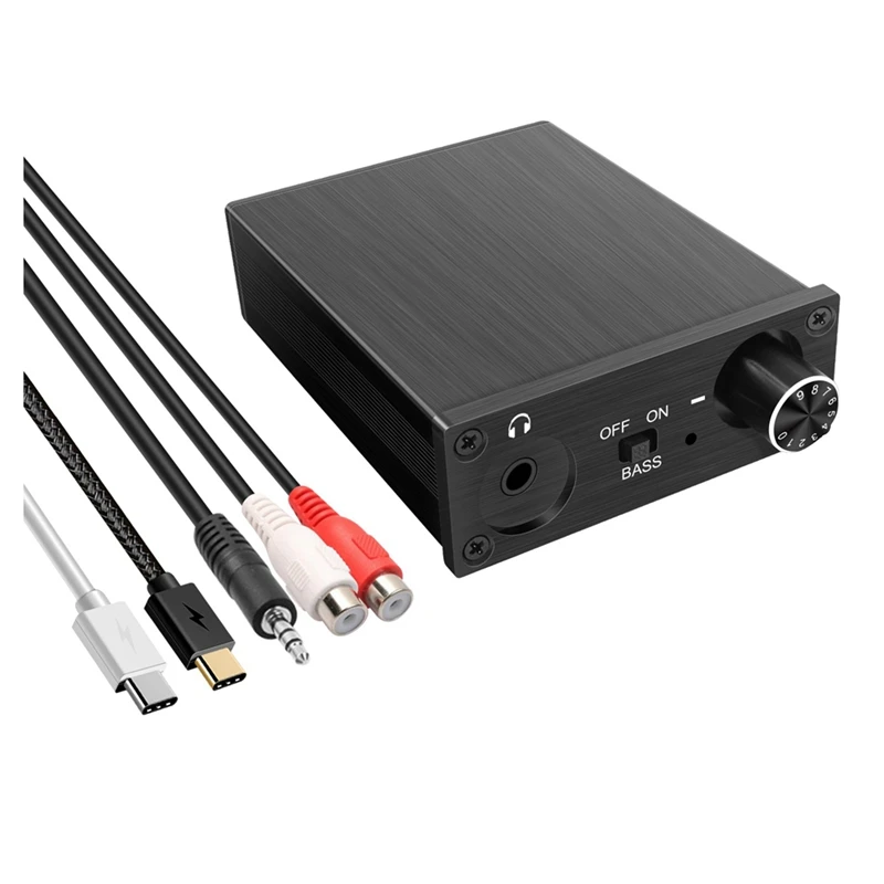 

USB DAC Audio Converter Digital-To-Analog Audio Decoder Type C To Fiber Coaxial+RCA Audio Computer External Sound Card