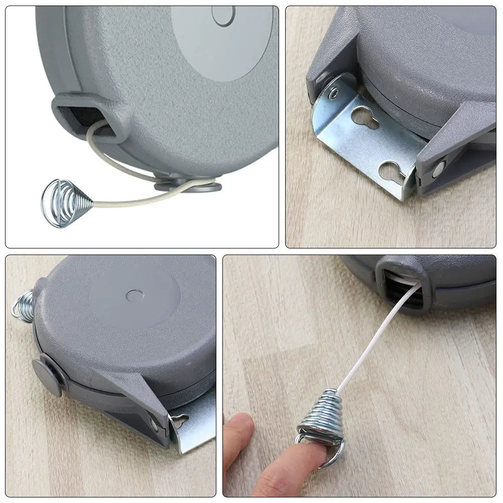 Retractable Clothesline Heavy Duty Wall Mounted Laundry Rope 15 Meters Outdoor Indoor Wear Resistant Retractable Clothesline