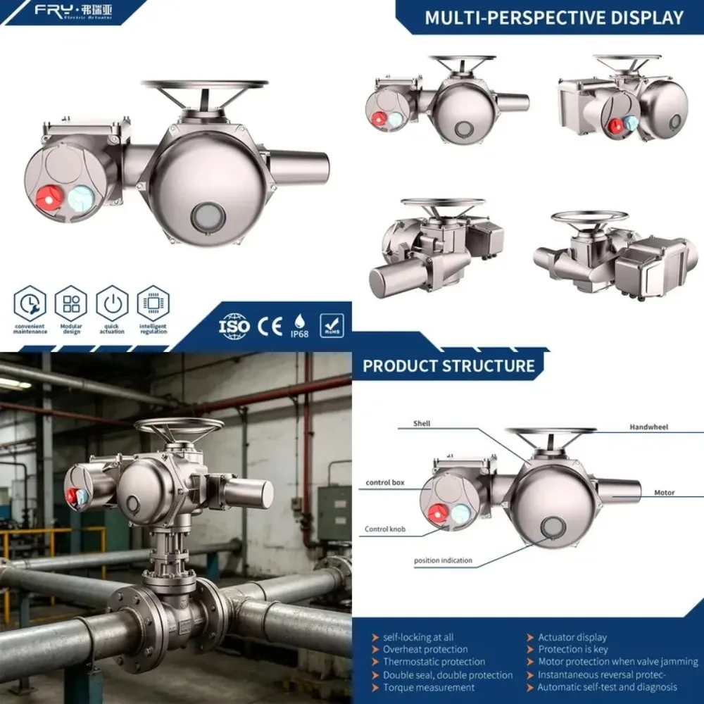 Weatherproof Multistage Modulated Electric Gate Valve Actuator IP67 Nema4 for Oil and